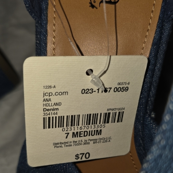 (J36) A.N.A. Blue Denium Wedge Heel Shoes with Textured Design - Picture 10 of 10